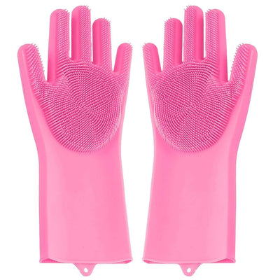 Multipurpose Silicone Cleaning Gloves with Scrubber for Dishwashing,