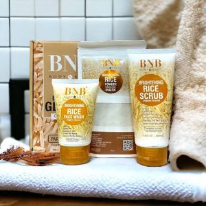 BNB Rice Extract Bright & Glow Kit ( Rice Face Wash + Rice Scrub + Rice Mask )